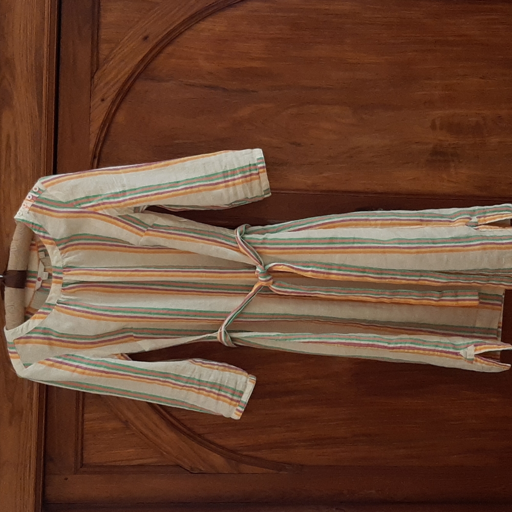 Boden, linen dress, size 4L, striped